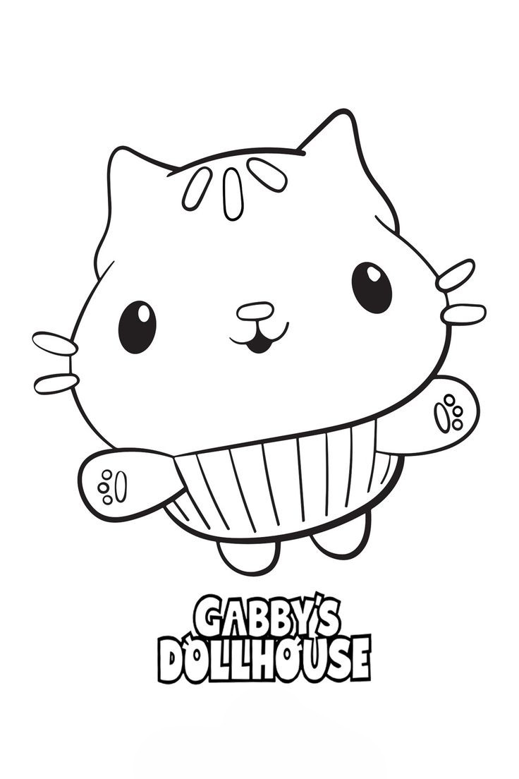 Desenho da Cakey, gatinho cupcake de Gabby's Dollhouse, para colorir