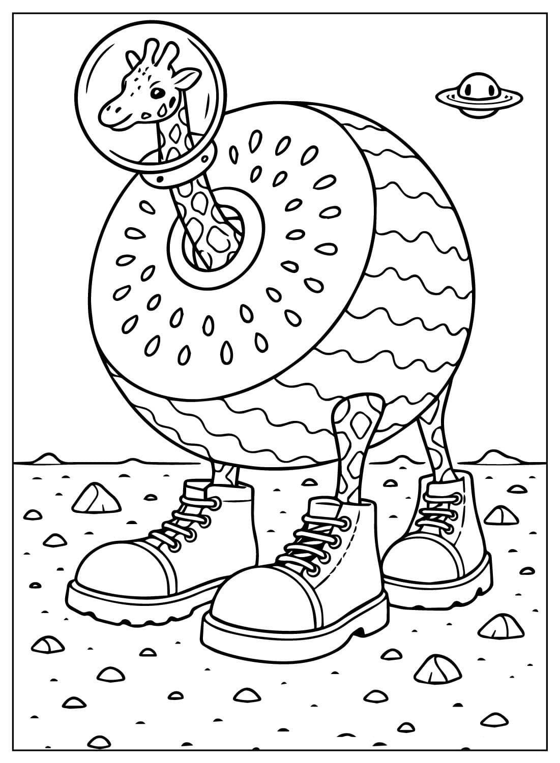 Desenho para colorir dos famosos Brainrot italianos: Giraffa Celeste