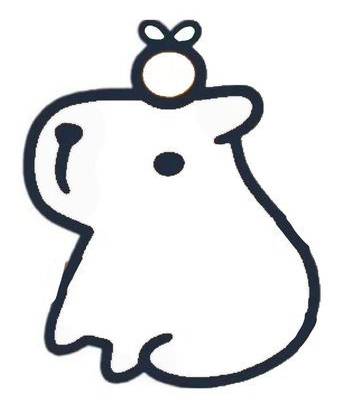 Desenho de uma capivara fofa com um laço na cabeça, estilo cartoon infantil, para imprimir e colorir.