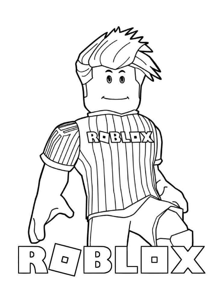 Desenho do Cristiano Ronaldo no Roblox, com seu estilo característico de blocos e a camisa do Roblox, pronto para colorir e entrar em campo!