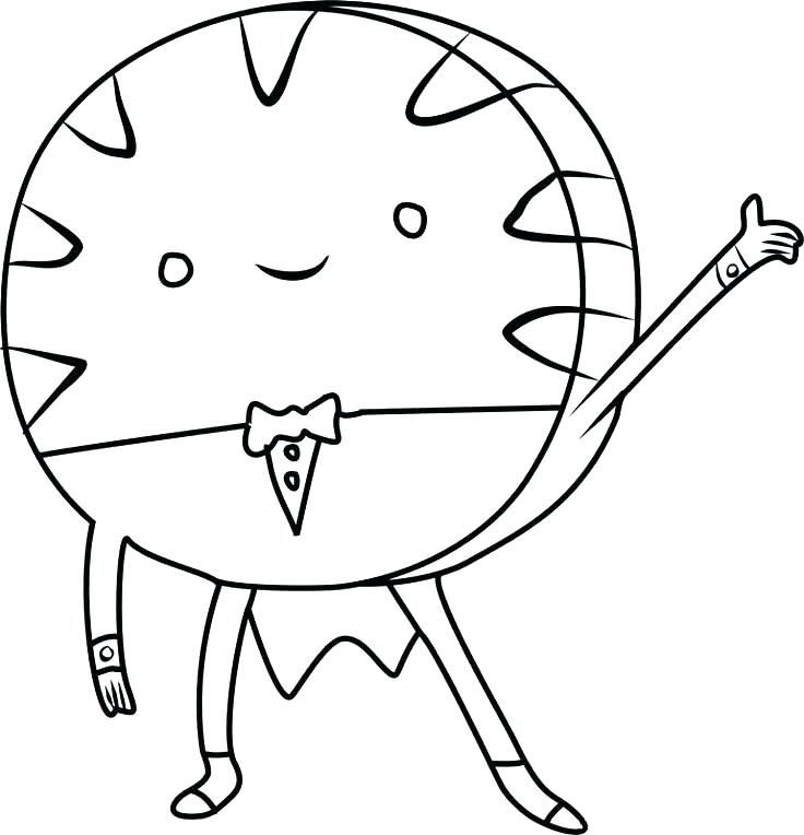 Desenho do Elegante Mordomo Mente de Hora de Aventura com corpo redondo, gravata borboleta e polegar para cima para imprimir e colorir.