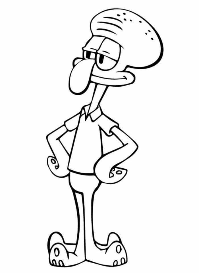 Desenho do Lula Molusco com cara de bravo para imprimir e colorir.