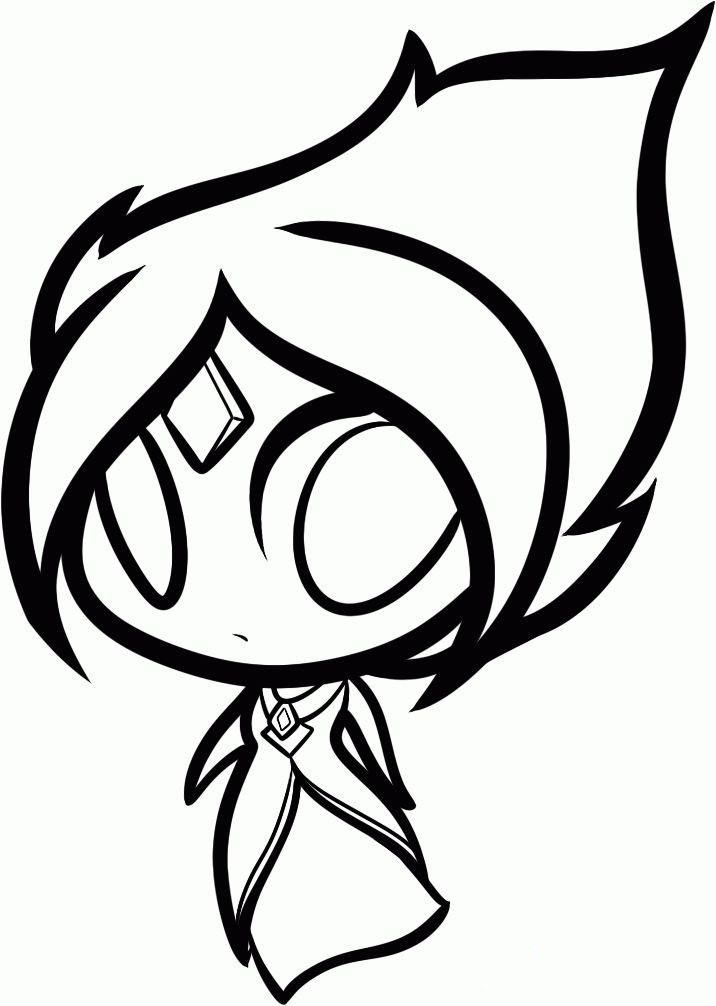 Desenho da Princesa de Fogo em estilo Chibi com traços simples e expressivos para imprimir e colorir.