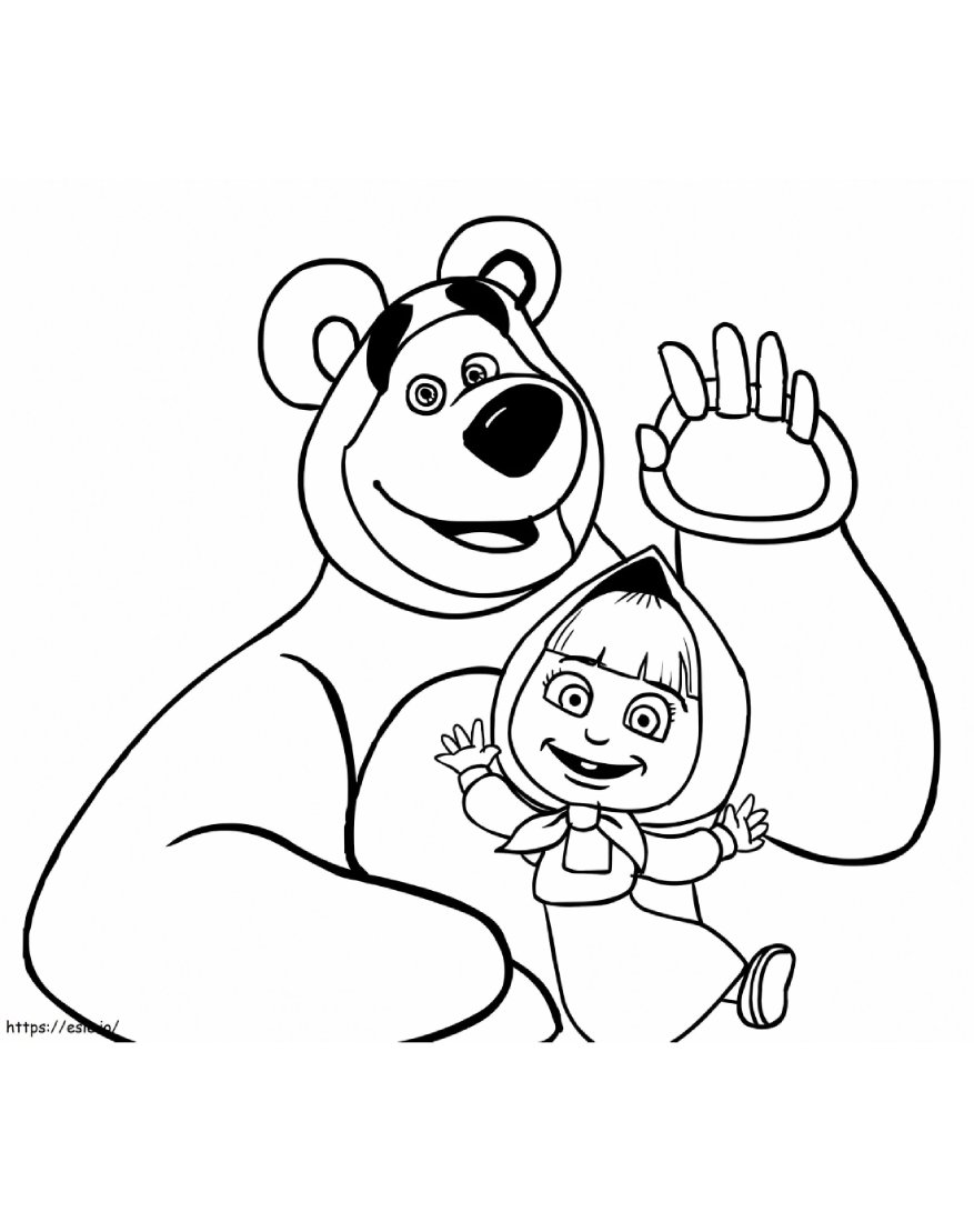Masha e o Urso, personagens do desenho animado infantil, para colorir, imprimir e pintar.