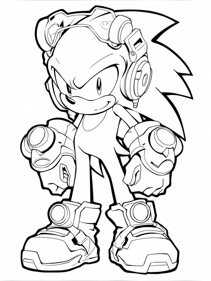 Desenho do Sonic com armadura do Homem de Ferro, pronto para imprimir e colorir.