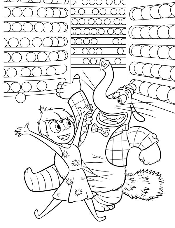 Desenho para colorir da Alegria e Bing Bong de Divertida mente