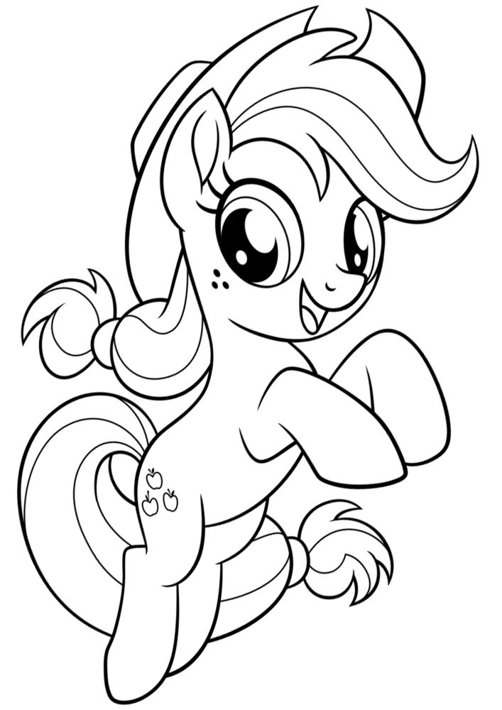 Desenho para colorir da Applejack, a poney mais divertida e engraçada de My Little Pony