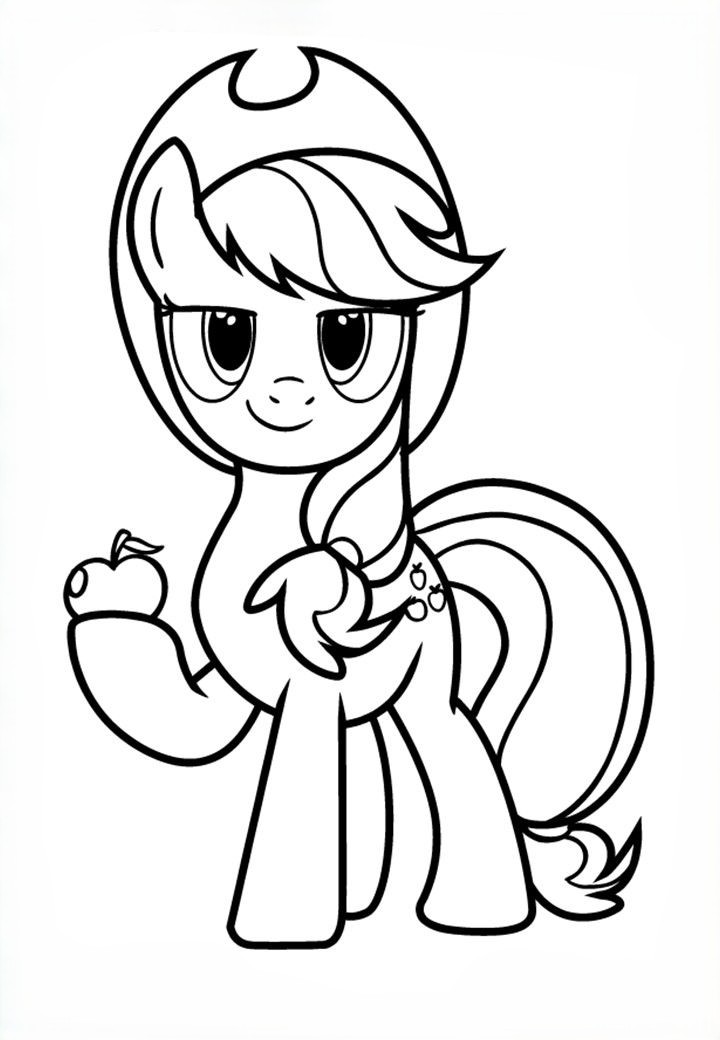 Desenho da poney caipira Applejack para colorir e imprimir