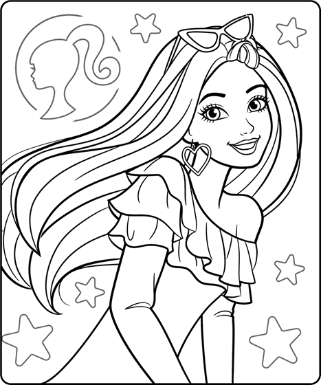 Desenho para colorir da Barbie com apetrechos femininos