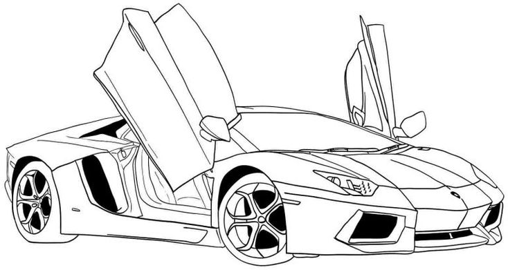 Desenho para colorir de uma ferrari