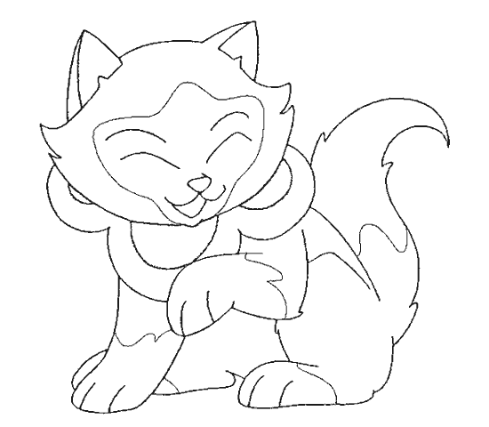 Desenho da gatinha Sagwa para imprimir e colorir