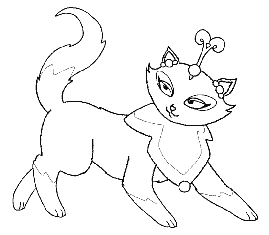 Desenho da mãe da gatinha Sagwa para imprimir e colorir