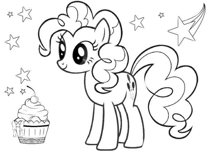 Desenho da unicórnio Pinkie Pie, a unicórnio mais fofa do universo de My Little Pony