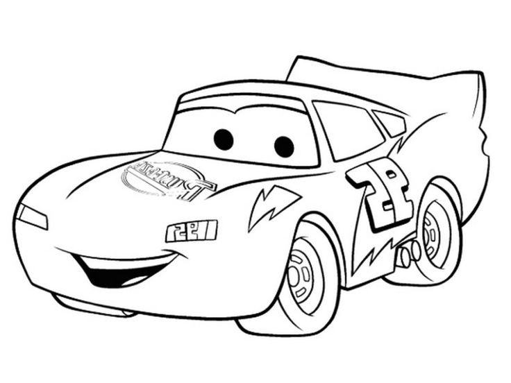 Desenho para colorir do Relâmpago Mcqueen, do filme Carros