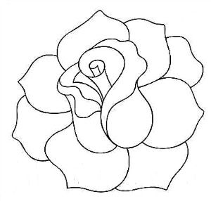 Desenho de uma rosa delicada realista para imprimir