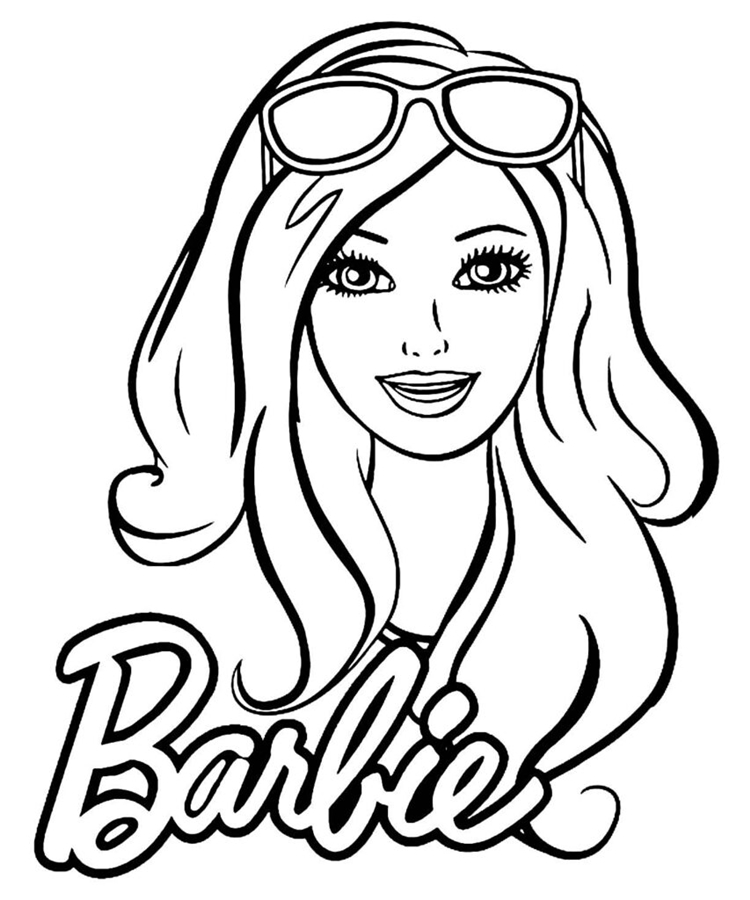 Desenho para colorir do rosto da Barbie