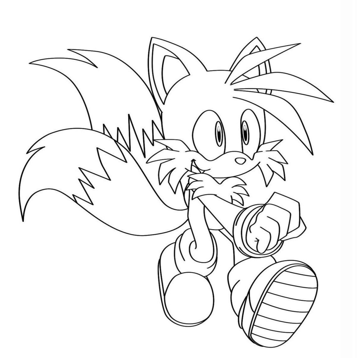Desenho do personagem Tails, do jogo Sonic, para pintar